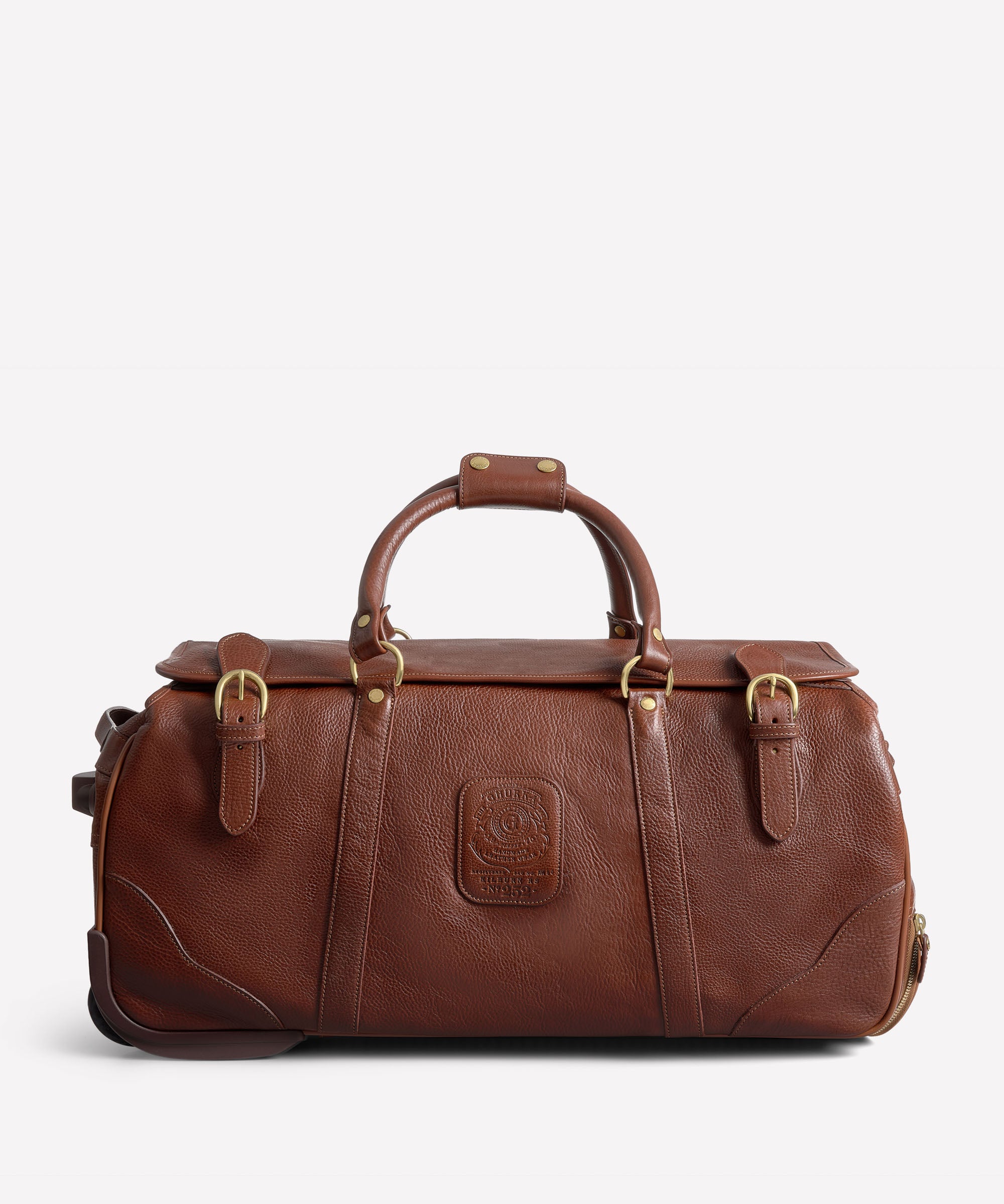 Kilburn RS No. 252 | Vintage Chestnut Leather Rolling Duffel Bag