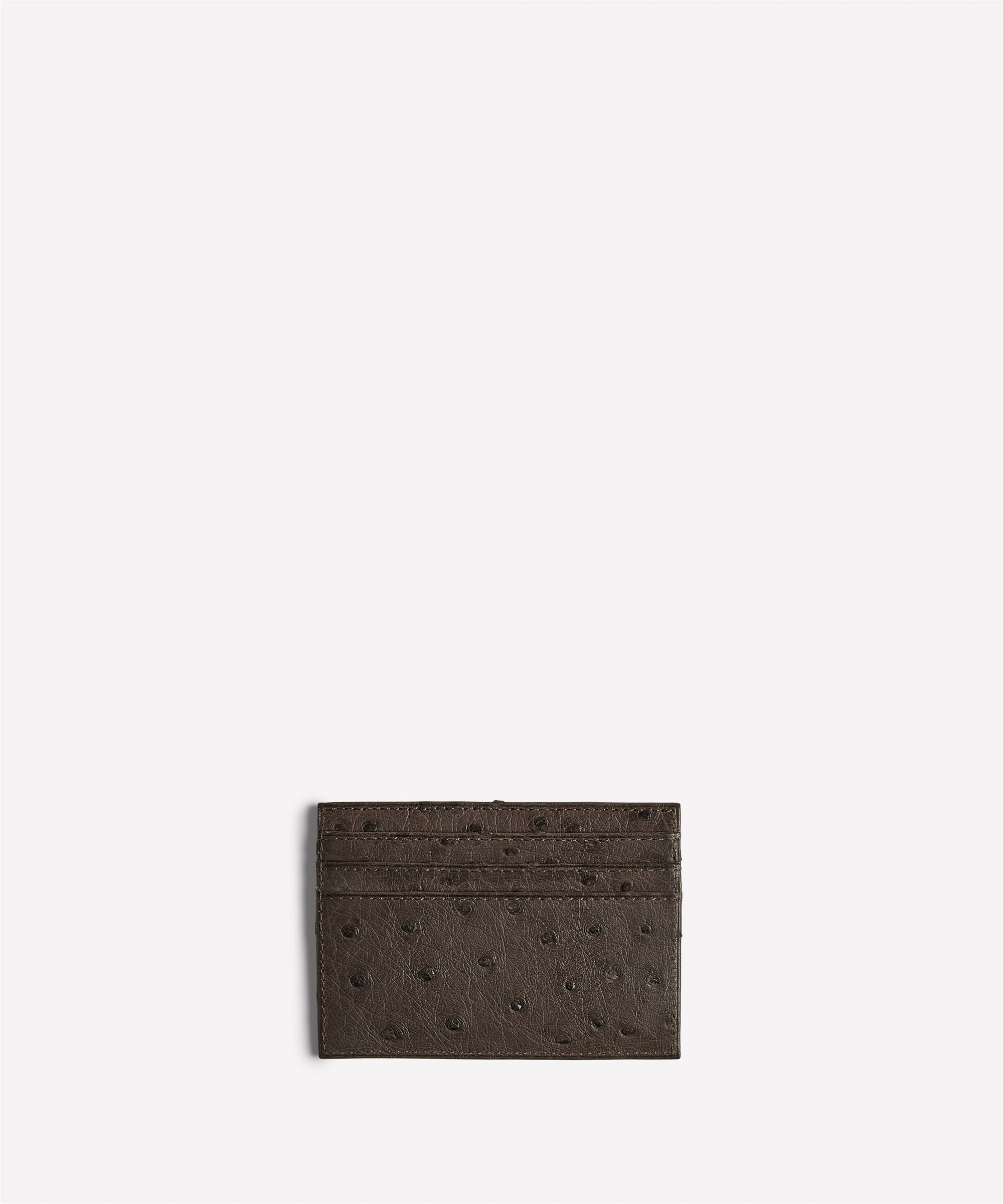 Slim Card Case No. 204 | Walnut Ostrich | Ghurka