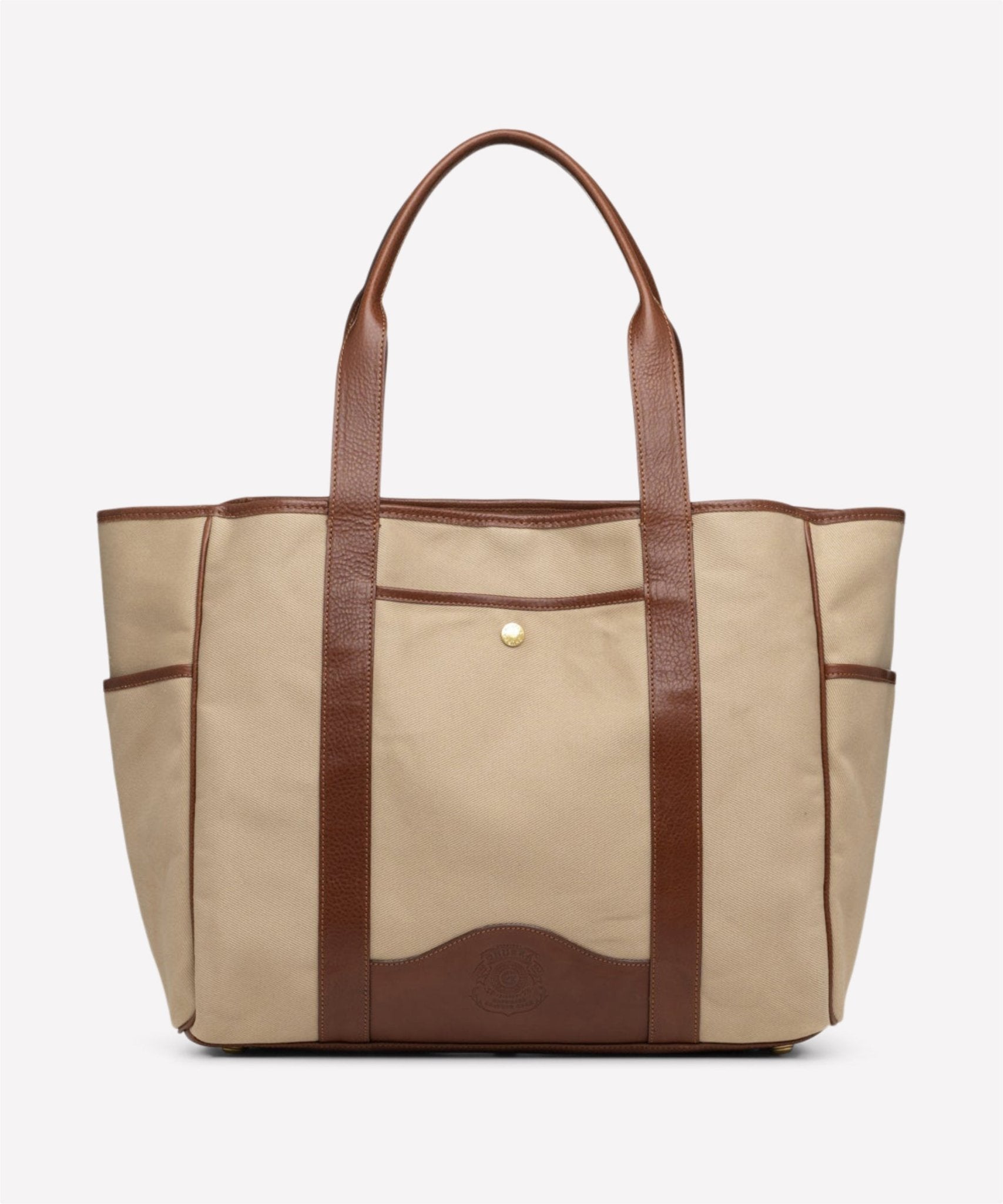 Market Tote No. 294 | Khaki Twill - Vintage Chestnut Tote Bag | Ghurka