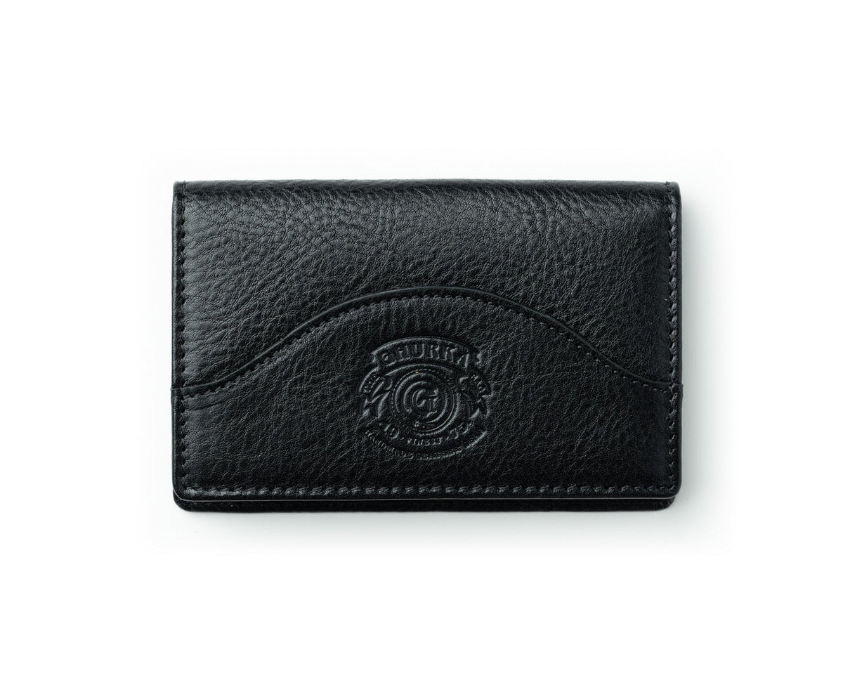 Business Card Holder No. 213 | Vintage Black Leather Card Case | Ghurka