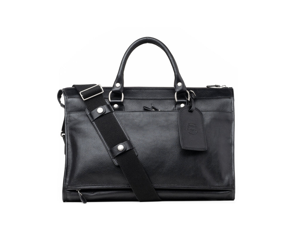 Vintage Black Leather Weekender Bag- Ghurka