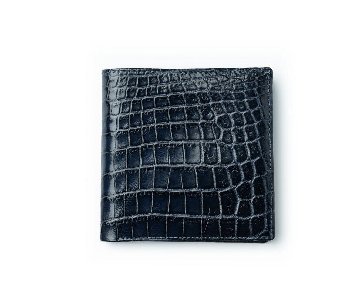 International Wallet No. 104 | Navy Crocodile Wallet | Ghurka