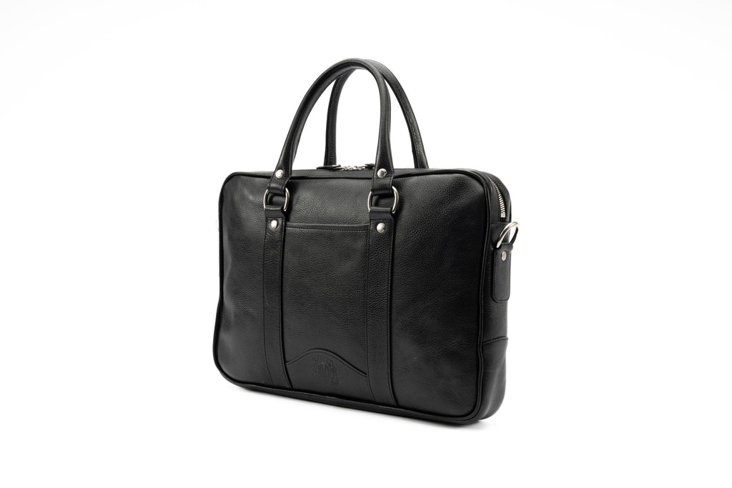 Scout No. 295 | Vintage Black Leather Slim briefcase - Ghurka