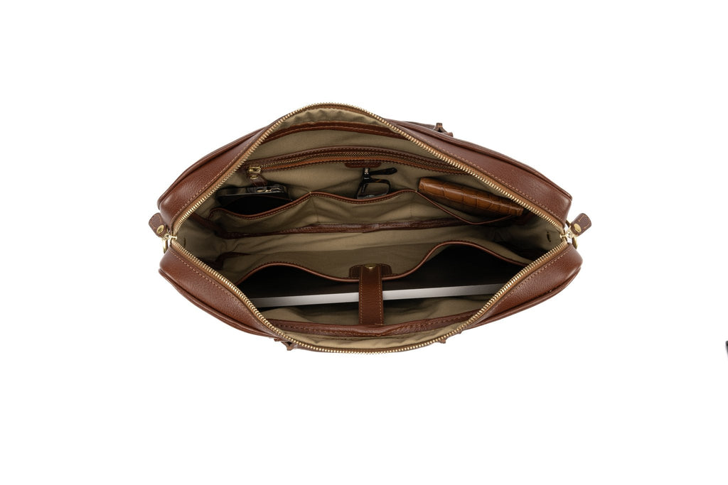Scout No. 295 | Vintage Chestnut Leather Slim Briefcase - Ghurka