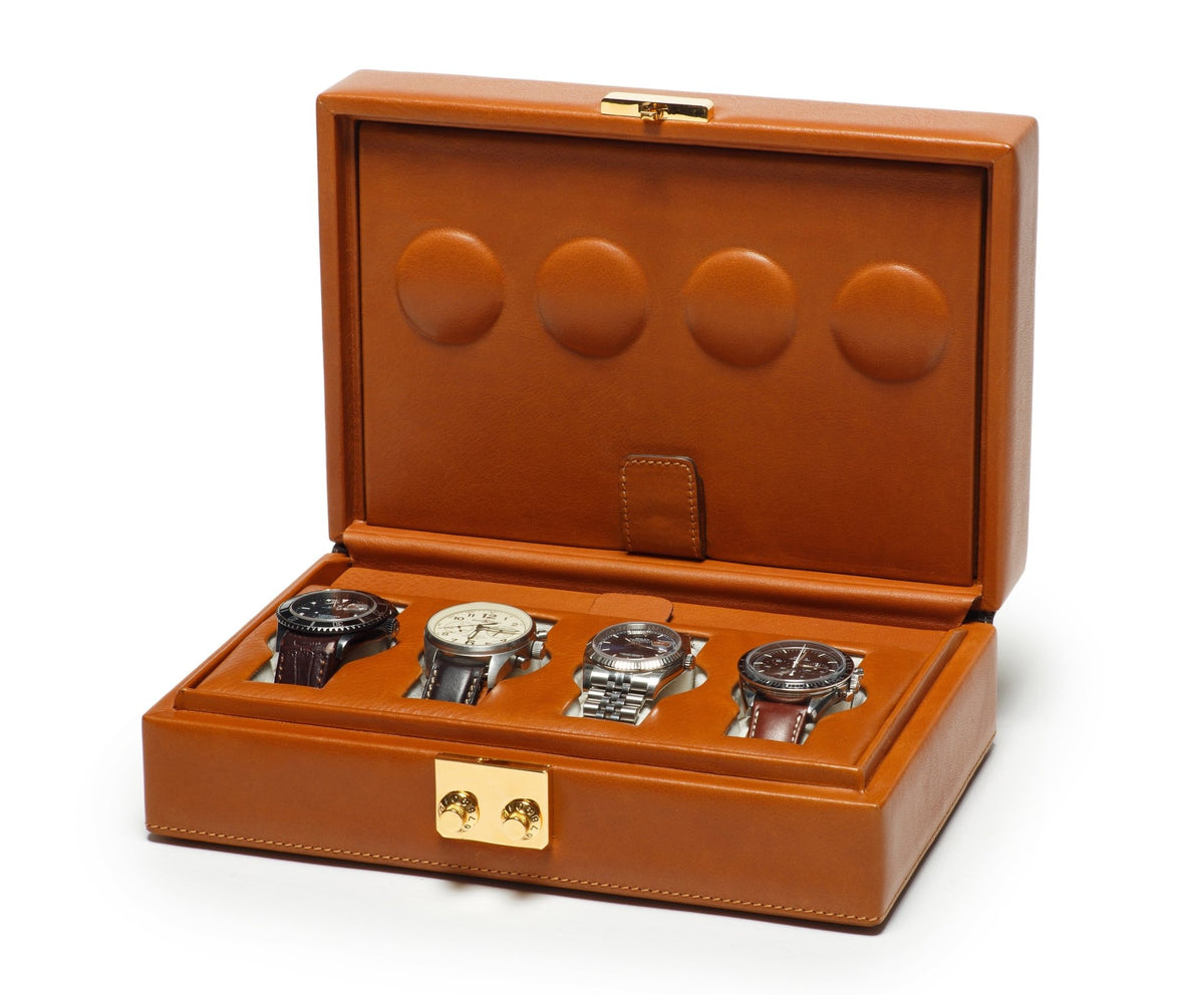 Timekeeper No. 213 | Vintage Chestnut Leather Watch Box | Ghurka