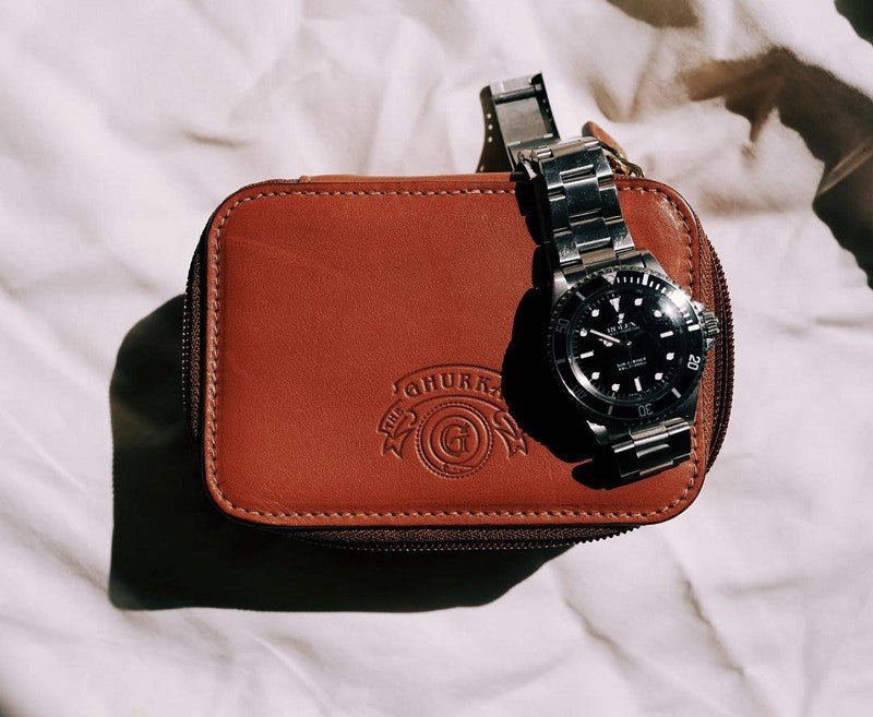 Travel Watch Case No. 257 | Vintage Black Leather - Ghurka