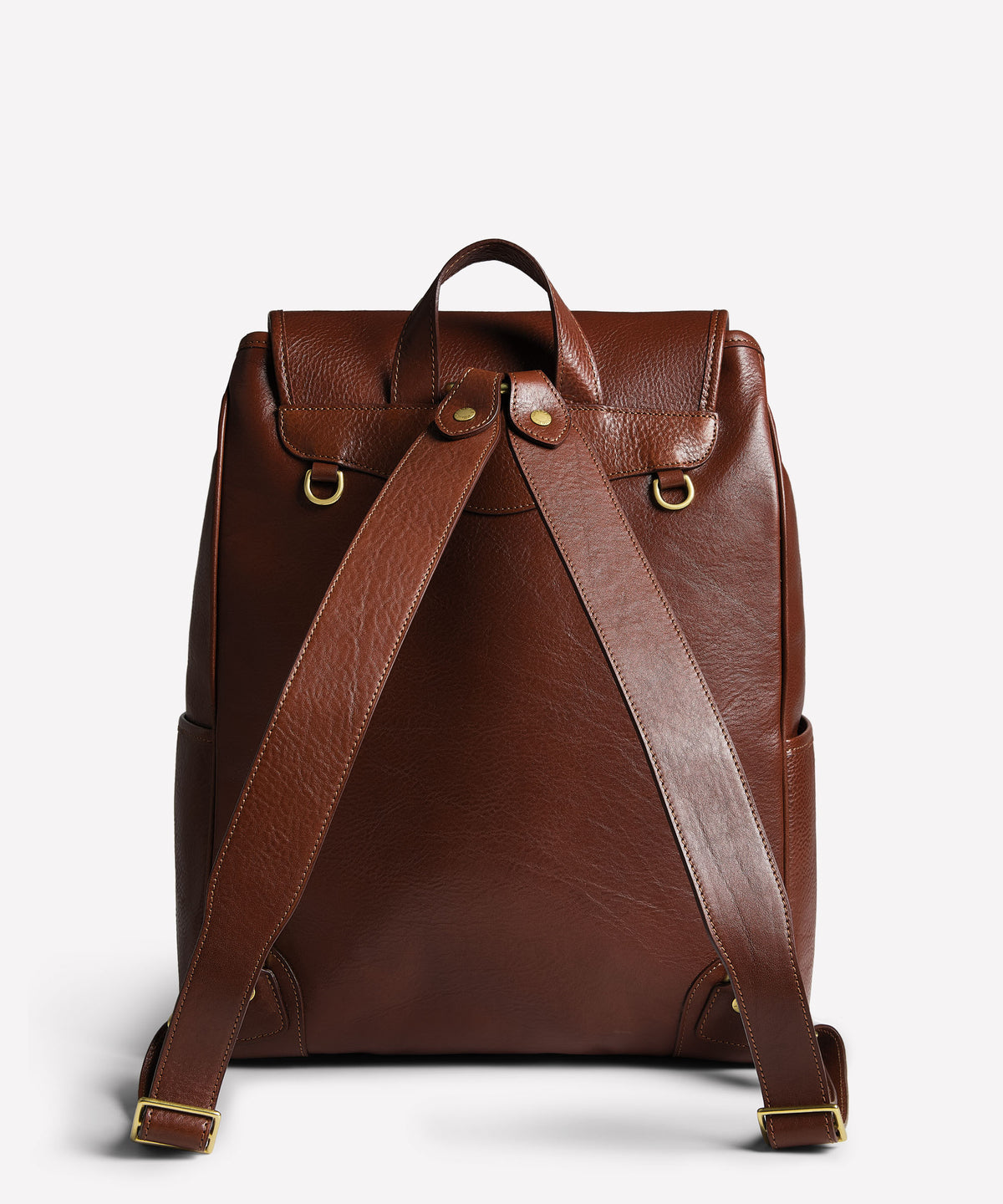 Ghurka Brown Leather Backpack with Front Flap Pocket Blazer No. 278 | Vintage Chestnut Leather Backpack | Ghurka main image 3
