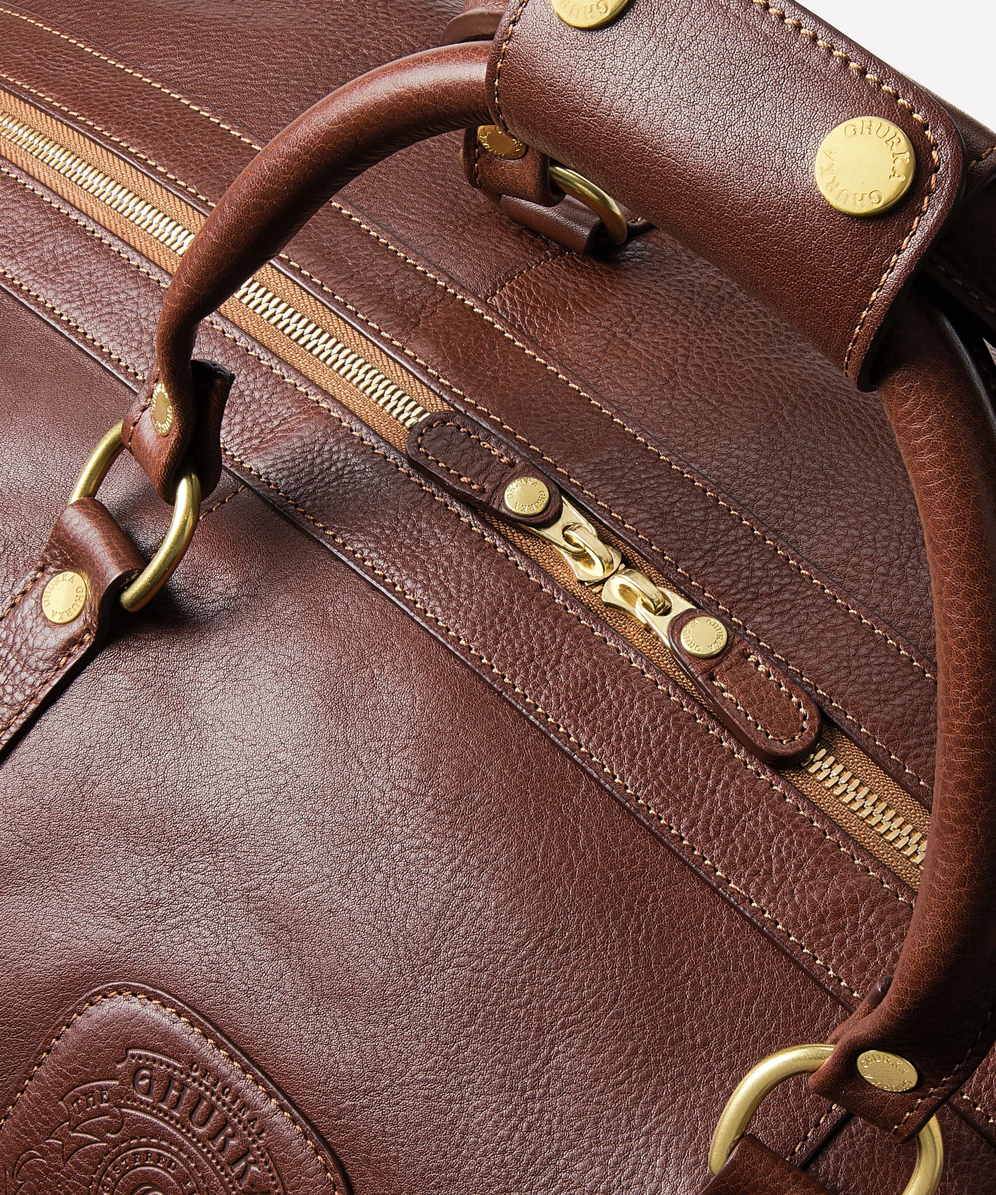 Cavalier III No. 98 | Vintage Chestnut Leather Duffle Bag | Ghurka