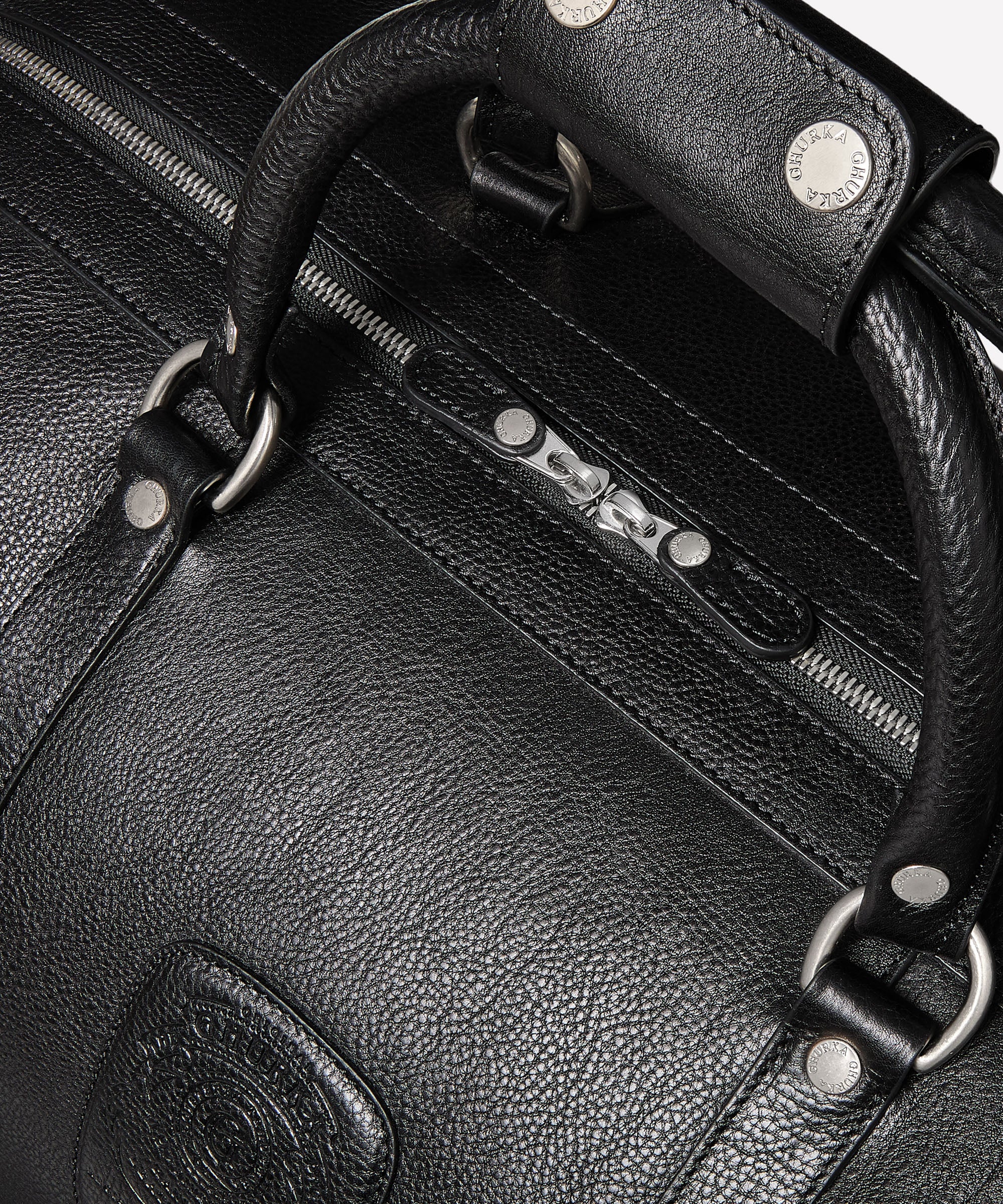 カバン Cavalier II No. 97 | Vintage Black Leather Duffel Bag | Ghurka Icon