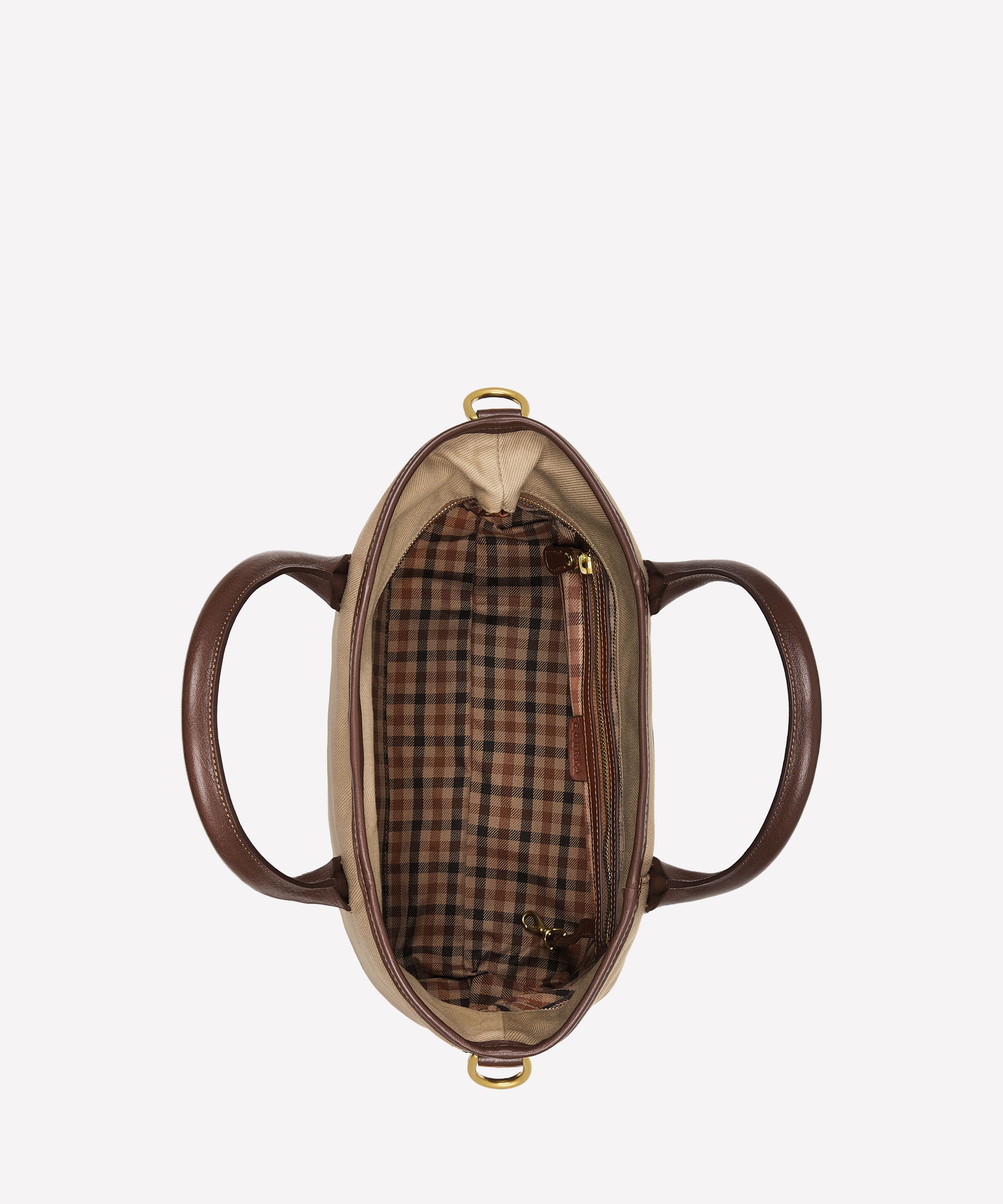 Editor No. 271 | Khaki Twill - Vintage Chestnut Leather Tote – Ghurka
