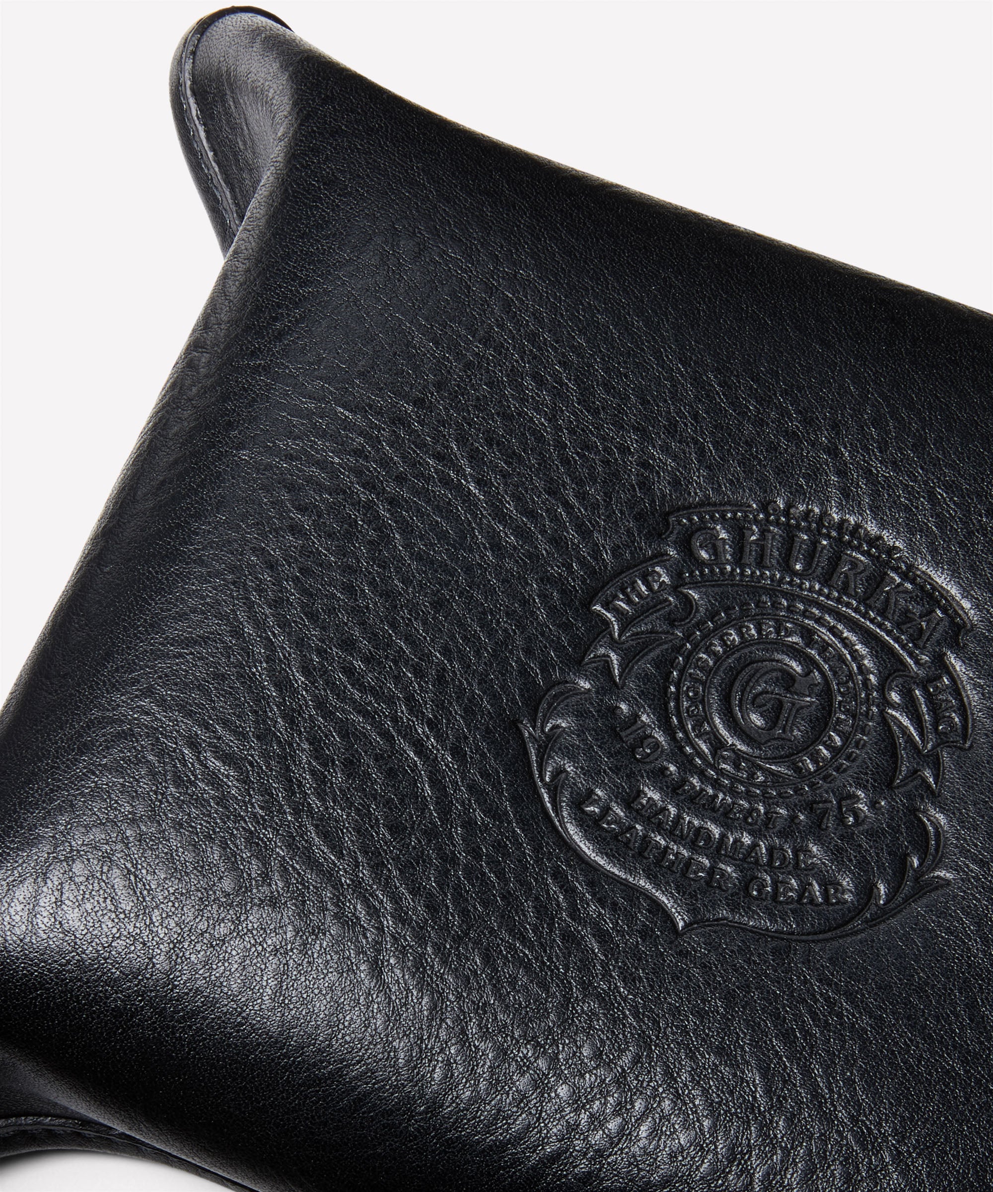Folding Snap Tray No. 58 | Vintage Black Leather Snap Tray | Ghurka