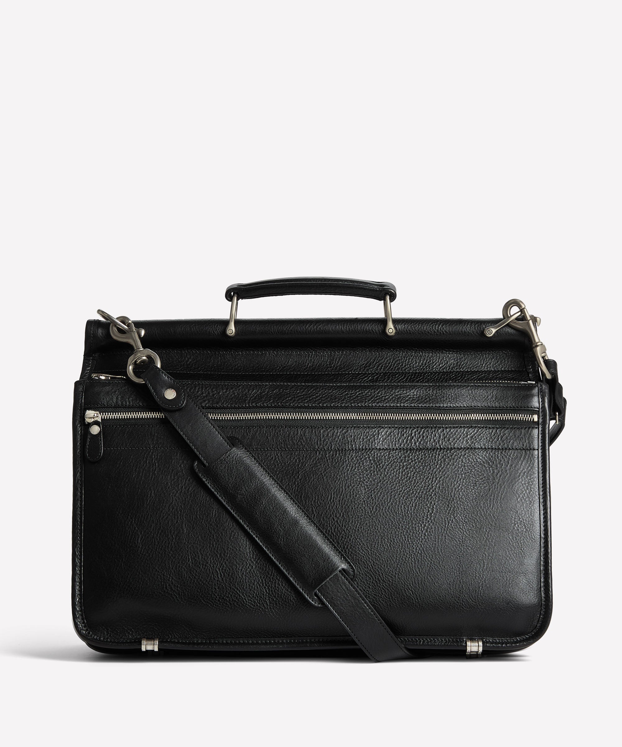 古着 仏製 LES GAULOIS ERIKSON'S レザーブルゾン ブラック Garrison No. 147 | Vintage Black Leather Briefcase | Ghurka