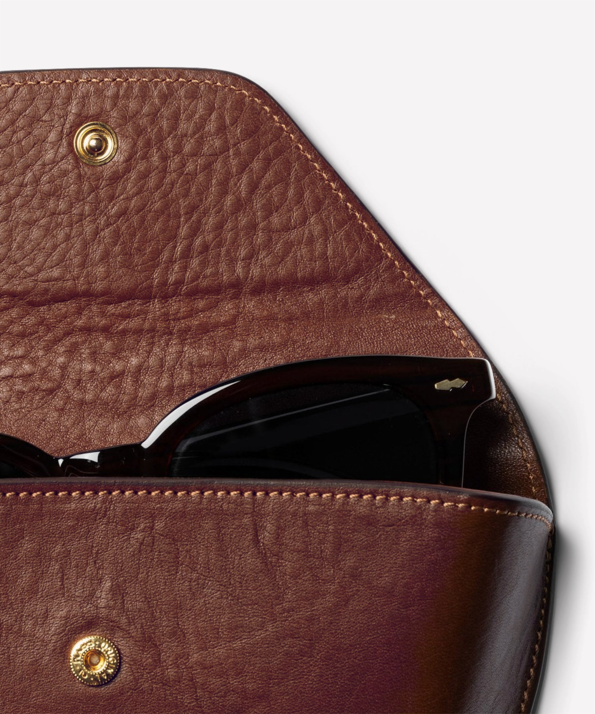 Hard Sunglass Case No. 251 | Vintage Chestnut Leather Eyewear Case