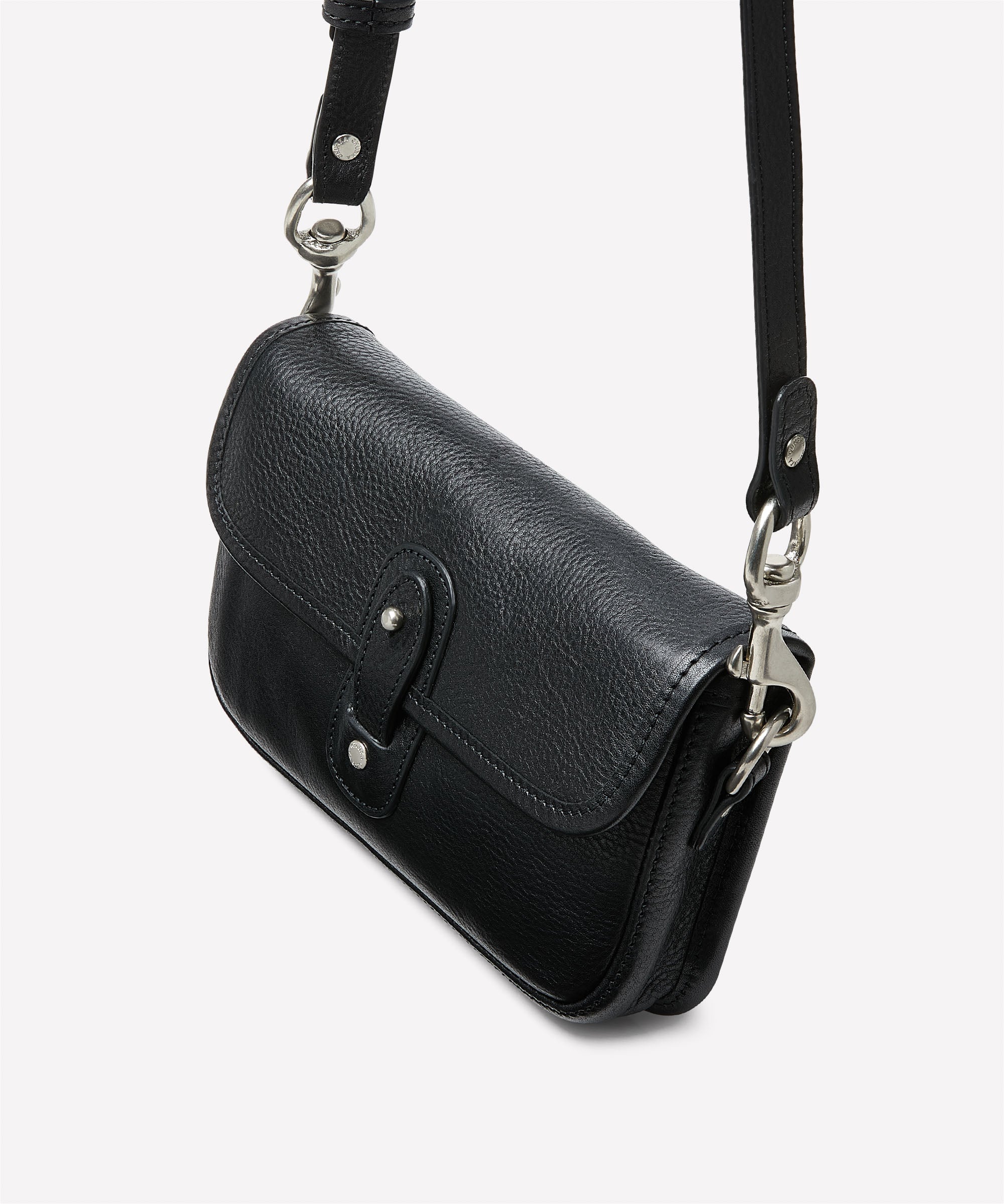 Harlow I No. 203 | Vintage Black Leather Crossbody Bag | Ghurka