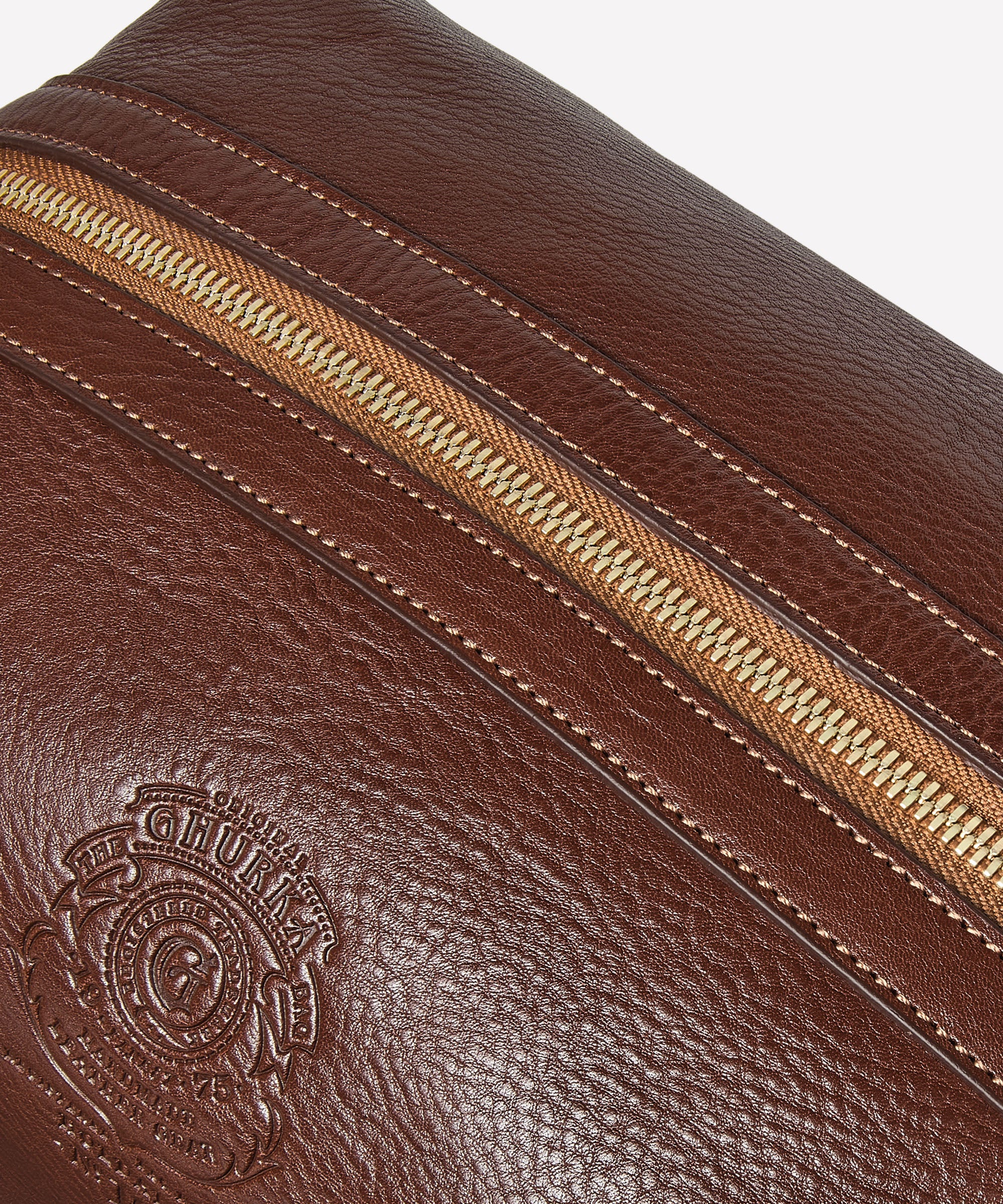NN9866【ヴィンテージ】キセルケース Holdall No. 101 | Vintage Chestnut Leather Toiletry Case | Ghurka