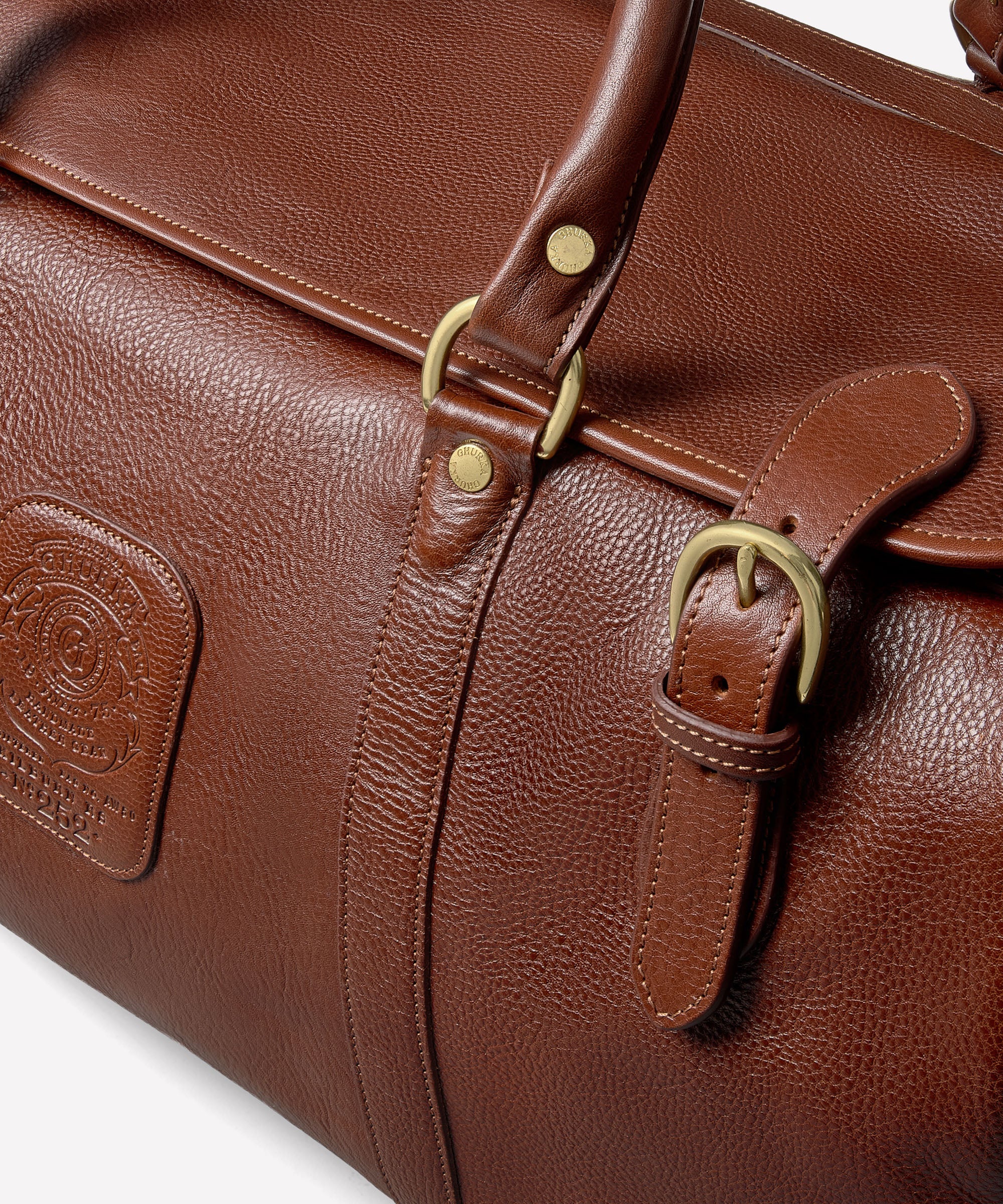 Kilburn RS No. 252 | Vintage Chestnut Leather Rolling Duffel Bag