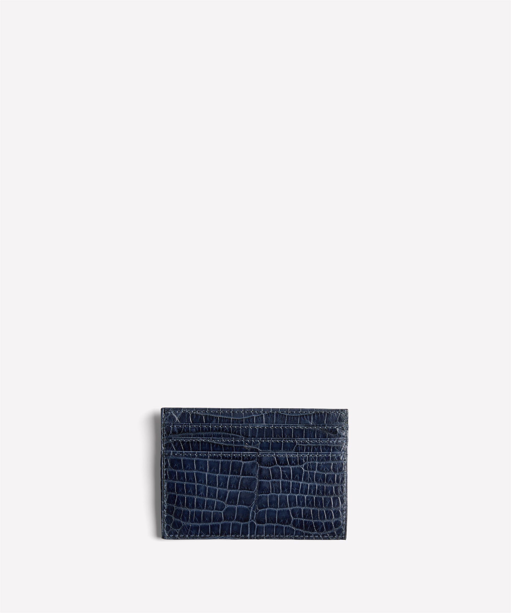 Slim Card Case No. 204 | Navy Crocodile | Ghurka