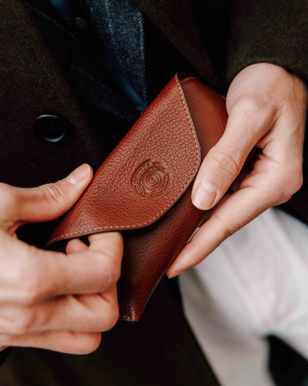 Magnetic Money Clip No. 134 | Vintage Chestnut Leather Money Clip