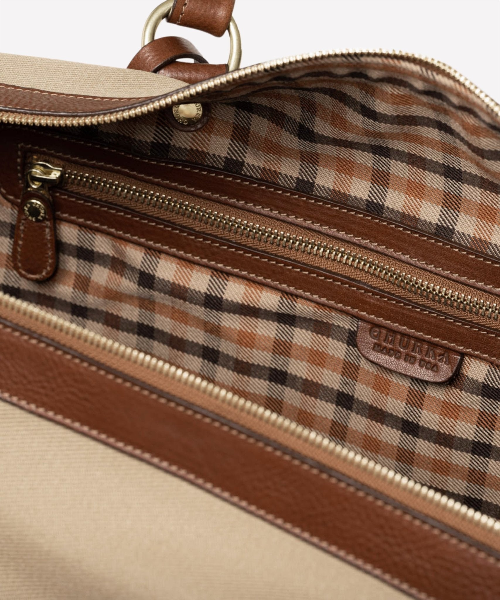 Cavalier III 98 Khaki Twill Vintage Chestnut Duffle Bag Ghurka