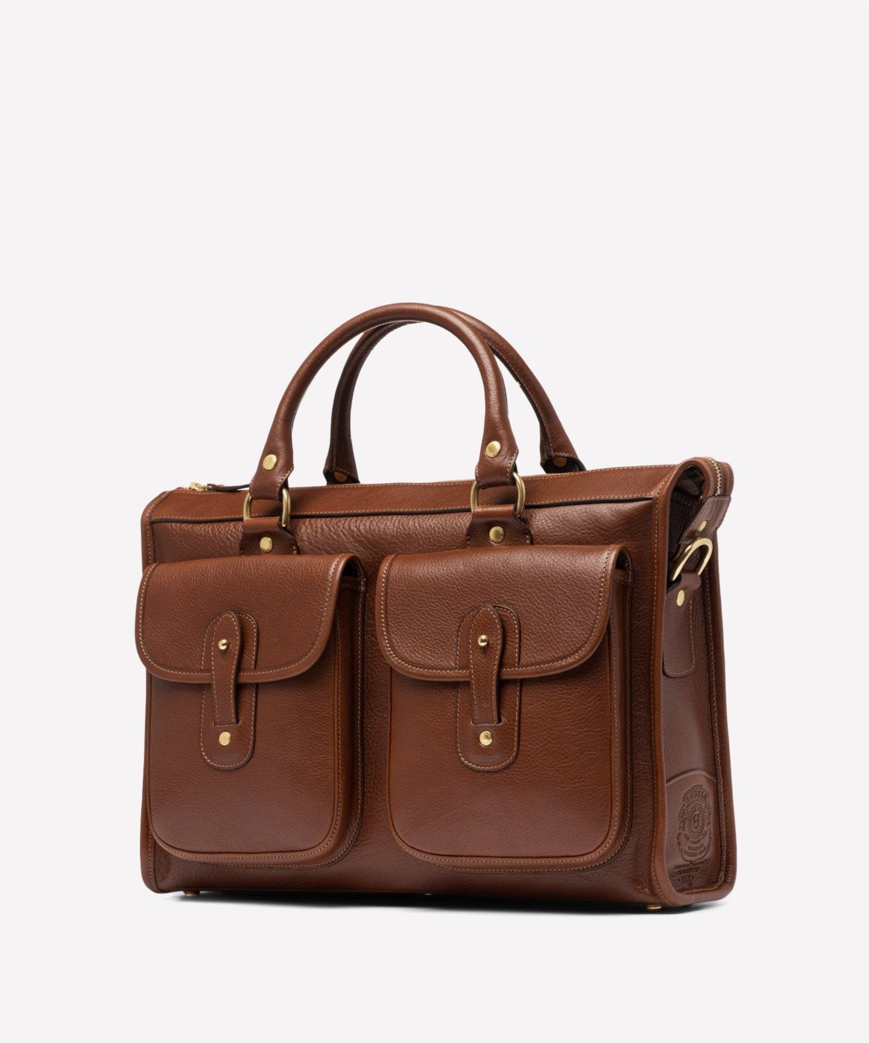 Examiner No. 5 Vintage Chestnut Leather Briefcase Iconic Ghurka Style