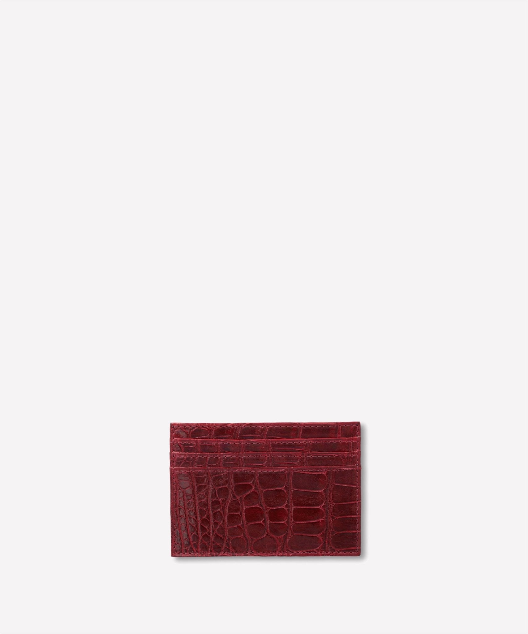 Slim Card Case No. 204 | Burgundy Crocodile | Ghurka