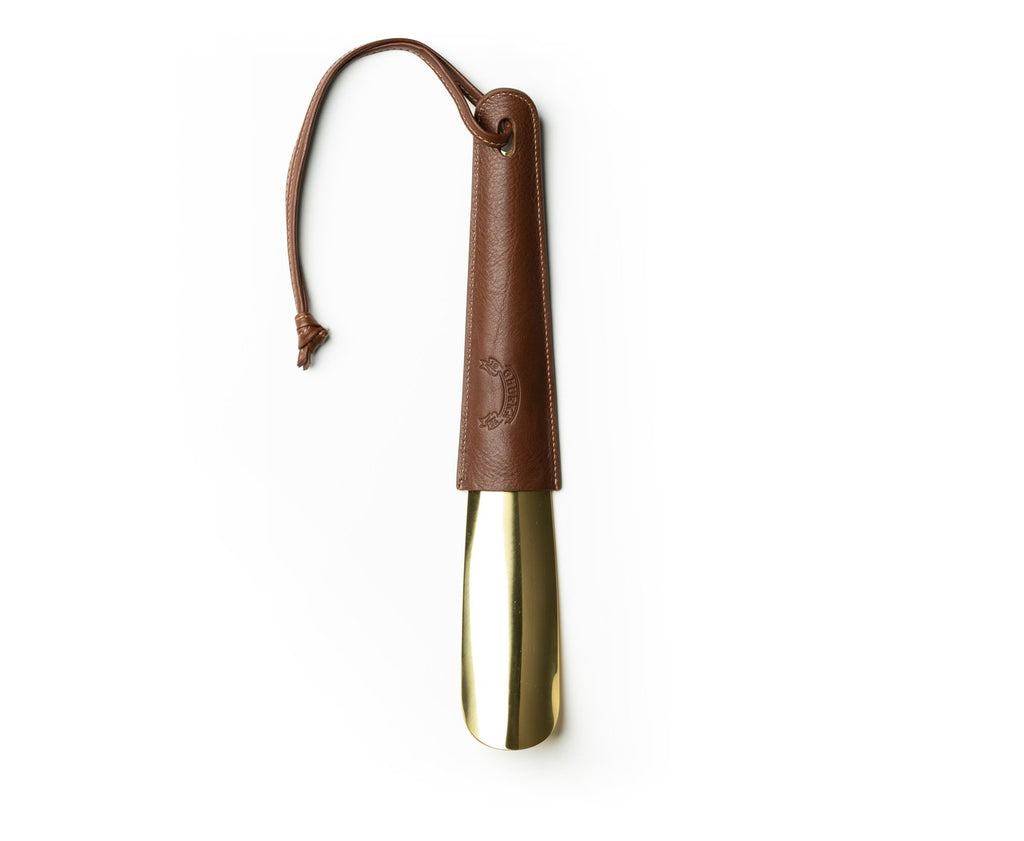 Brass-Tipped Shoehorn No. 239 | Vintage Chestnut Leather