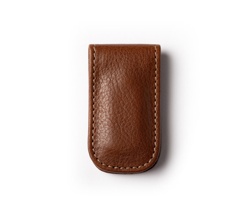 Magnetic Money Clip No. 134 | Vintage Chestnut Leather
