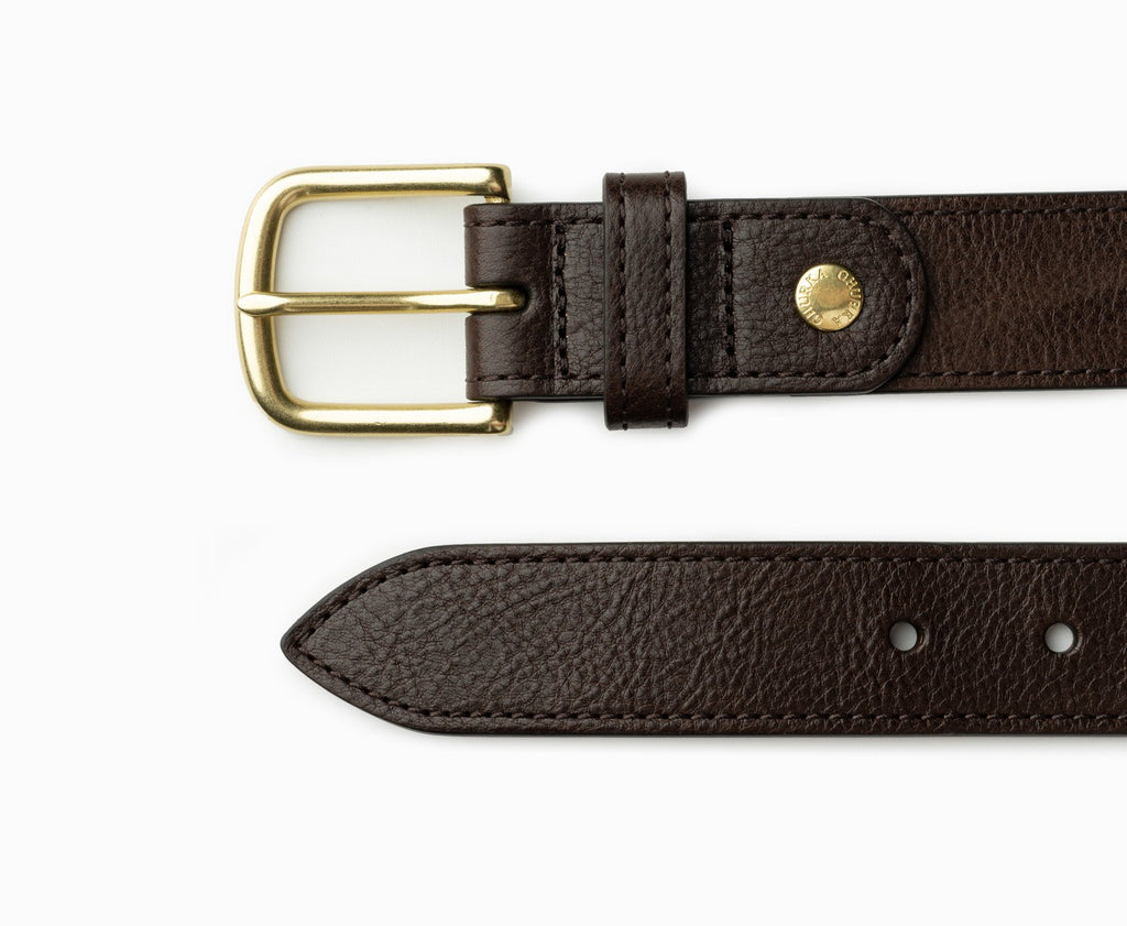 Signature Tab Belt  | Vintage Walnut Leather
