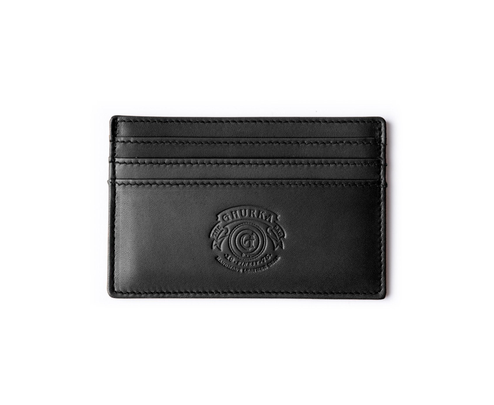 Luxury Smooth Black Leather Slim Credit Card Holder