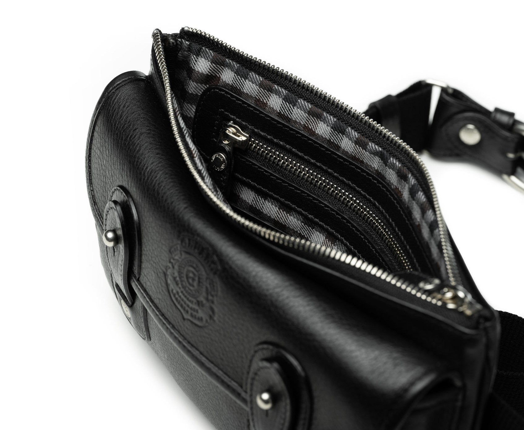 Gearpack No. 4, Vintage Black Leather Crossbody Bag
