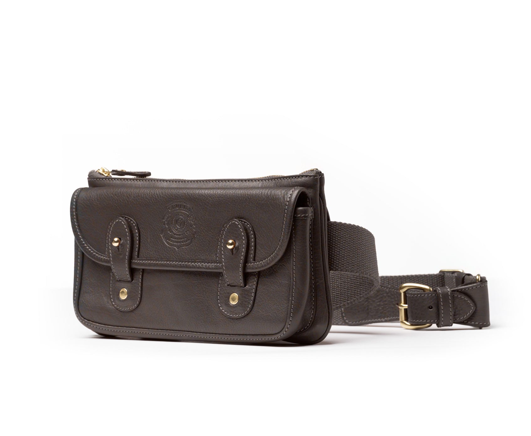 thacker Ronnie Pebbled Leather Crossbody Bag in Black | Lyst