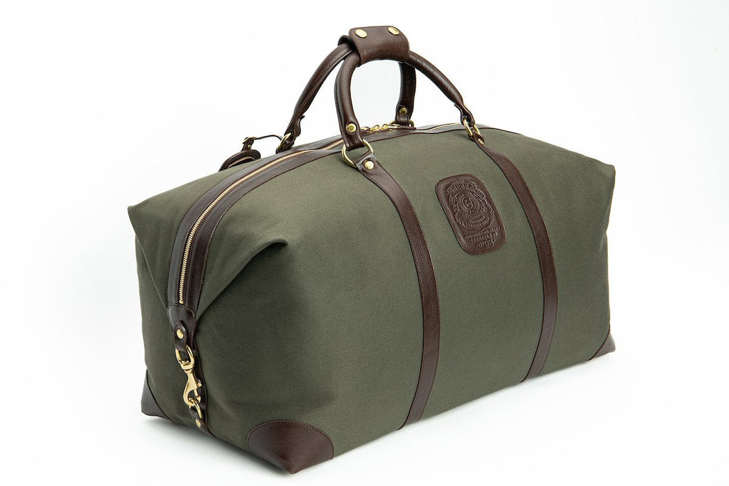 Cavalier III No. 98 | Olive Twill - Vintage Walnut Duffle Bag | Ghurka