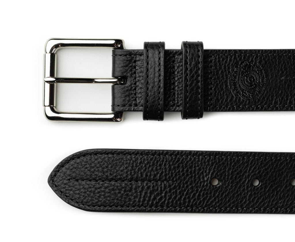 Center Stitch Belt  | Vintage Black Leather