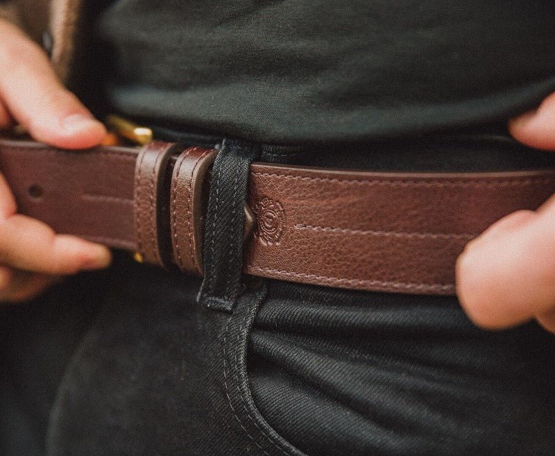 Center Stitch Belt | Vintage Walnut Leather - Ghurka