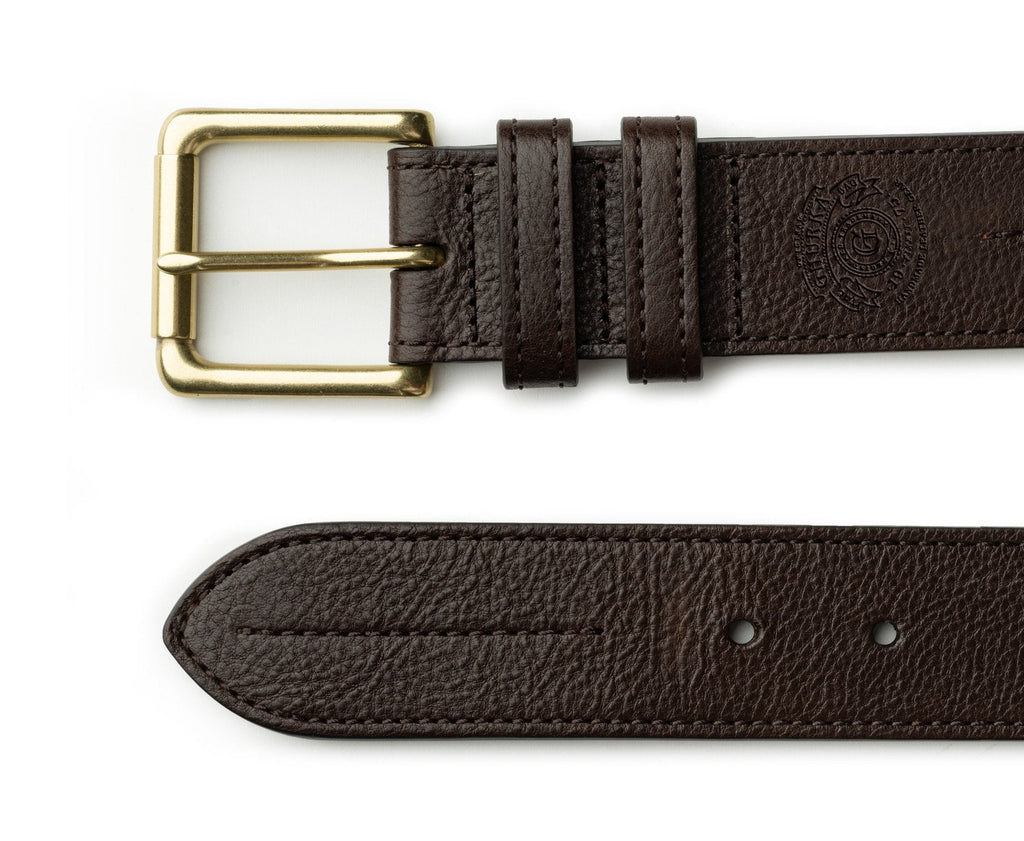 Center Stitch Belt  | Vintage Walnut Leather