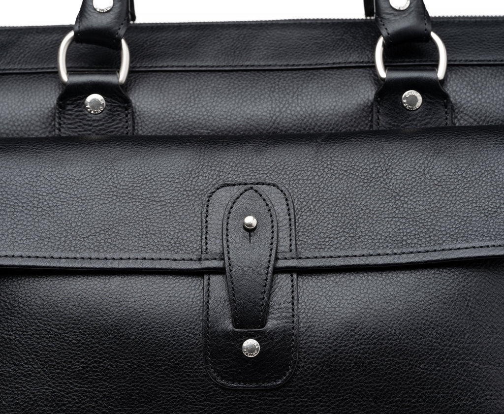Vintage Black Leather Weekender Bag- Ghurka