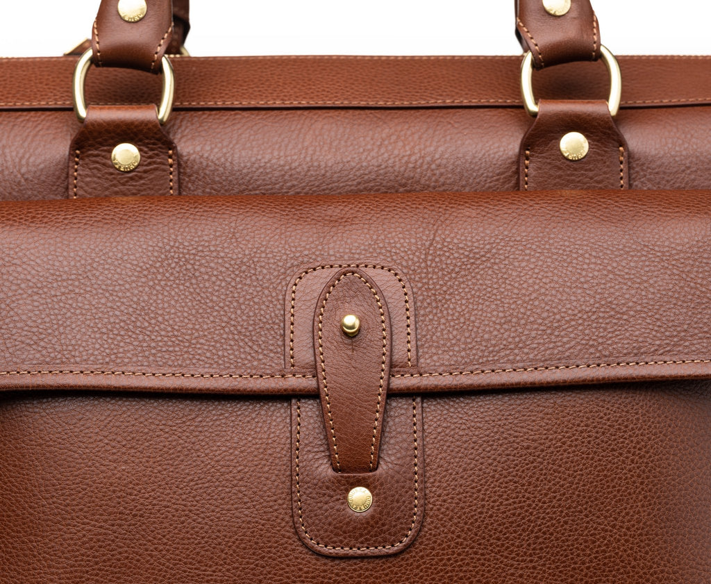 Vintage Chestnut Leather Weekender Bag- Ghurka