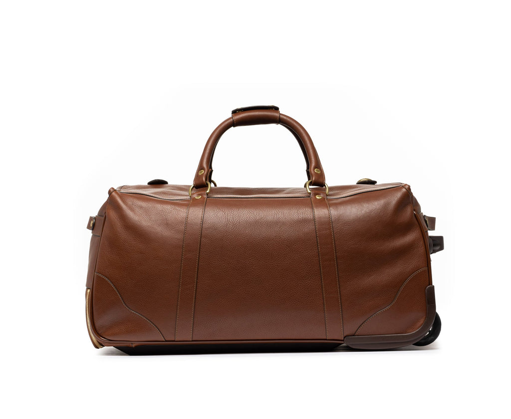 Kilburn RS No. 252 | Vintage Chestnut Leather Rolling Luggage | Ghurka