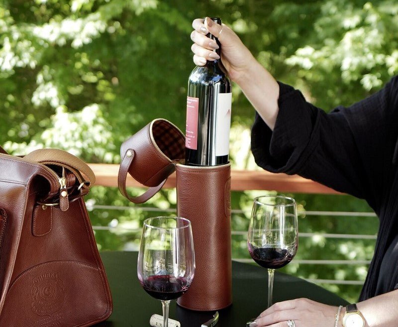 Genuine Leather Wine Carrier- Journey Leather- Luxury made in South Africa