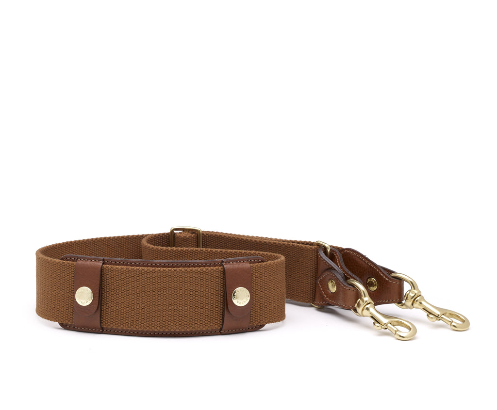 Webbed Shoulder Strap  | Vintage Chestnut Leather
